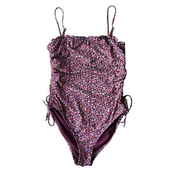 Sanctuary 1 Piece Retrograde Micro Garden Side Tie Ruched Swimsuit Size M - Picture 6 of 16